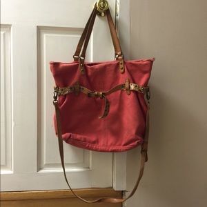 Lucky Brand canvas tote orange